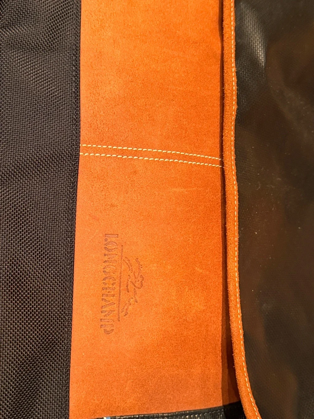 Longchamp Black and Brown Convertible Messenger Bag